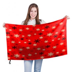 Флаг 3D с принтом Мороз(красный) в Петрозаводске, 100% полиэстер | плотность ткани — 95 г/м2, размер — 67 х 109 см. Принт наносится с одной стороны | 