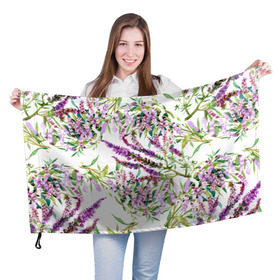 Флаг 3D с принтом Лаванда в Петрозаводске, 100% полиэстер | плотность ткани — 95 г/м2, размер — 67 х 109 см. Принт наносится с одной стороны | vppdgryphon | арт | лаванда | лес | тропики | франция | цветок | цветы