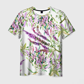 Мужская футболка 3D с принтом Лаванда в Петрозаводске, 100% полиэфир | прямой крой, круглый вырез горловины, длина до линии бедер | Тематика изображения на принте: vppdgryphon | арт | лаванда | лес | тропики | франция | цветок | цветы