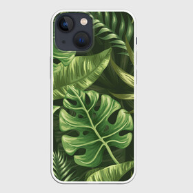 Чехол для iPhone 13 mini с принтом Доисторический лес в Петрозаводске,  |  | vppdgryphon | арт | краска | лес | папоротник | прикольные | тропики | цветные | цветок | цветы