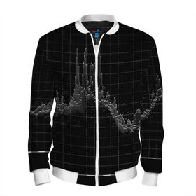 Мужской бомбер 3D с принтом diagram в Петрозаводске, 100% полиэстер | застегивается на молнию, по бокам два кармана без застежек, по низу бомбера и на воротнике - эластичная резинка | technology | график | черный