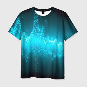 Мужская футболка 3D с принтом Большая волна в Петрозаводске, 100% полиэфир | прямой крой, круглый вырез горловины, длина до линии бедер | abstract | abstraction | engine | абстракция | геометрия | графики | движение | текстуры | чертежи