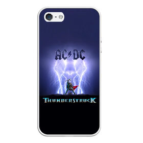 Чехол для iPhone 5/5S матовый с принтом AC DC Тор молнии в Петрозаводске, Силикон | Область печати: задняя сторона чехла, без боковых панелей | ac dc | acdc | ангус янг | блюз рок | группа | крис слэйд | рок | рок н ролл | стиви янг | хард рок | эксл роуз