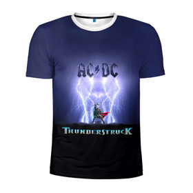 Мужская футболка 3D спортивная с принтом AC DC Тор молнии в Петрозаводске, 100% полиэстер с улучшенными характеристиками | приталенный силуэт, круглая горловина, широкие плечи, сужается к линии бедра | ac dc | acdc | ангус янг | блюз рок | группа | крис слэйд | рок | рок н ролл | стиви янг | хард рок | эксл роуз