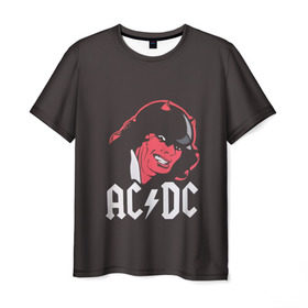 Мужская футболка 3D с принтом Чёрт AC/DC в Петрозаводске, 100% полиэфир | прямой крой, круглый вырез горловины, длина до линии бедер | ac dc | acdc | ангус янг | блюз рок | крис слэйд | рок группа | рок н ролл | стиви янг | хард рок | эксл роуз