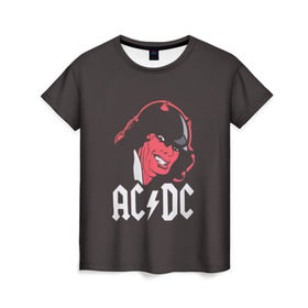 Женская футболка 3D с принтом Чёрт AC/DC в Петрозаводске, 100% полиэфир ( синтетическое хлопкоподобное полотно) | прямой крой, круглый вырез горловины, длина до линии бедер | ac dc | acdc | ангус янг | блюз рок | крис слэйд | рок группа | рок н ролл | стиви янг | хард рок | эксл роуз