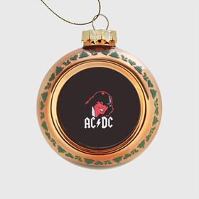 Стеклянный ёлочный шар с принтом Чёрт AC/DC в Петрозаводске, Стекло | Диаметр: 80 мм | ac dc | acdc | ангус янг | блюз рок | крис слэйд | рок группа | рок н ролл | стиви янг | хард рок | эксл роуз