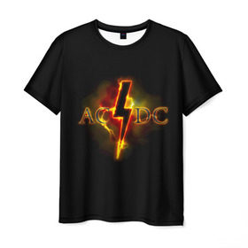 Мужская футболка 3D с принтом AC/DC огонь в Петрозаводске, 100% полиэфир | прямой крой, круглый вырез горловины, длина до линии бедер | Тематика изображения на принте: ac dc | acdc | ангус янг | блюз рок | крис слэйд | надпись | рок группа | рок н ролл | стиви янг | хард рок | эксл роуз
