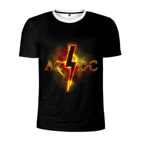 Мужская футболка 3D спортивная с принтом AC/DC огонь в Петрозаводске, 100% полиэстер с улучшенными характеристиками | приталенный силуэт, круглая горловина, широкие плечи, сужается к линии бедра | ac dc | acdc | ангус янг | блюз рок | крис слэйд | надпись | рок группа | рок н ролл | стиви янг | хард рок | эксл роуз