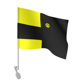 Флаг для автомобиля с принтом FC Borussia Dortmund Black в Петрозаводске, 100% полиэстер | Размер: 30*21 см | боруссия | дортмунд