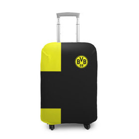 Чехол для чемодана 3D с принтом FC Borussia Dortmund Black в Петрозаводске, 86% полиэфир, 14% спандекс | двустороннее нанесение принта, прорези для ручек и колес | боруссия | дортмунд