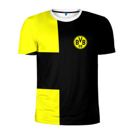 Мужская футболка 3D спортивная с принтом FC Borussia Dortmund Black в Петрозаводске, 100% полиэстер с улучшенными характеристиками | приталенный силуэт, круглая горловина, широкие плечи, сужается к линии бедра | Тематика изображения на принте: боруссия | дортмунд