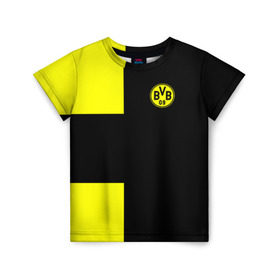 Детская футболка 3D с принтом FC Borussia Dortmund Black в Петрозаводске, 100% гипоаллергенный полиэфир | прямой крой, круглый вырез горловины, длина до линии бедер, чуть спущенное плечо, ткань немного тянется | боруссия | дортмунд