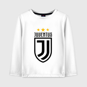 Детский лонгслив хлопок с принтом Juventus Football Club в Петрозаводске, 100% хлопок | круглый вырез горловины, полуприлегающий силуэт, длина до линии бедер | juventus football club