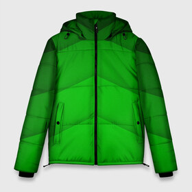 Мужская зимняя куртка 3D с принтом GREEN STRIPES ЗЕЛЁНЫЕ ПОЛОСЫ в Петрозаводске, верх — 100% полиэстер; подкладка — 100% полиэстер; утеплитель — 100% полиэстер | длина ниже бедра, свободный силуэт Оверсайз. Есть воротник-стойка, отстегивающийся капюшон и ветрозащитная планка. 

Боковые карманы с листочкой на кнопках и внутренний карман на молнии. | абстракция | геометрия | зеленый | модные.мода | пирамиды | полосы.линии | тренды | треугольники | узоры