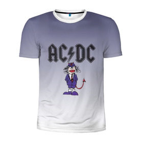 Мужская футболка 3D спортивная с принтом AC/DC чертенок в Петрозаводске, 100% полиэстер с улучшенными характеристиками | приталенный силуэт, круглая горловина, широкие плечи, сужается к линии бедра | 