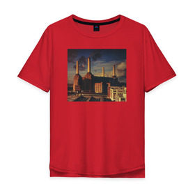 Мужская футболка хлопок Oversize с принтом Pink Floyd - Animals в Петрозаводске, 100% хлопок | свободный крой, круглый ворот, “спинка” длиннее передней части | 1977 | animals | dogs. пинк флойд | pig | sheep | животные