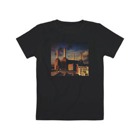 Детская футболка хлопок с принтом Pink Floyd - Animals в Петрозаводске, 100% хлопок | круглый вырез горловины, полуприлегающий силуэт, длина до линии бедер | 1977 | animals | dogs. пинк флойд | pig | sheep | животные