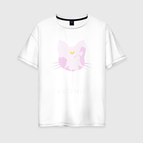 Женская футболка хлопок Oversize с принтом Artemis в Петрозаводске, 100% хлопок | свободный крой, круглый ворот, спущенный рукав, длина до линии бедер
 | anime | sailor moon | аниме | сейлор мун