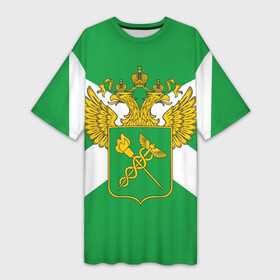 Платье-футболка 3D с принтом Таможня в Петрозаводске,  |  | герб | граница | пограничник | таможенник | таможенное дело | флаг