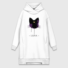 Платье-худи хлопок с принтом Luna кошка в Петрозаводске,  |  | anime | sailor moon | аниме | сейлор мун