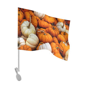 Флаг для автомобиля с принтом тыквы в Петрозаводске, 100% полиэстер | Размер: 30*21 см | halloween | дача | овощи | октябрь | оранжевый | осень | сентябрь | тыква | хеллуин