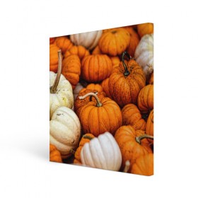 Холст квадратный с принтом тыквы в Петрозаводске, 100% ПВХ |  | halloween | дача | овощи | октябрь | оранжевый | осень | сентябрь | тыква | хеллуин