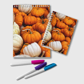 Блокнот с принтом тыквы в Петрозаводске, 100% бумага | 48 листов, плотность листов — 60 г/м2, плотность картонной обложки — 250 г/м2. Листы скреплены удобной пружинной спиралью. Цвет линий — светло-серый
 | halloween | дача | овощи | октябрь | оранжевый | осень | сентябрь | тыква | хеллуин
