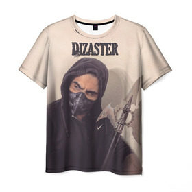 Мужская футболка 3D с принтом Dizaster в Петрозаводске, 100% полиэфир | прямой крой, круглый вырез горловины, длина до линии бедер | dizaster | king of the dot | oxxxymiron | versus | versus battle | батл рэп | дизастер | окимирон