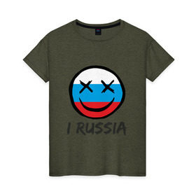 Женская футболка хлопок с принтом Раша в Петрозаводске, 100% хлопок | прямой крой, круглый вырез горловины, длина до линии бедер, слегка спущенное плечо | oxxxymiron | окси | оксимирон | россия