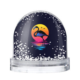Снежный шар с принтом Фламинго дитя заката в Петрозаводске, Пластик | Изображение внутри шара печатается на глянцевой фотобумаге с двух сторон | закат | море | птица | ретро | стиль | фламинго