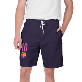 Мужские шорты 3D с принтом Barca Messi 1 в Петрозаводске,  полиэстер 100% | прямой крой, два кармана без застежек по бокам. Мягкая трикотажная резинка на поясе, внутри которой широкие завязки. Длина чуть выше колен | barcelona | messi | барса | барселона | месси | футбол