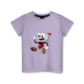 Детская футболка хлопок с принтом Cuphead в Петрозаводске, 100% хлопок | круглый вырез горловины, полуприлегающий силуэт, длина до линии бедер | Тематика изображения на принте: cuphead