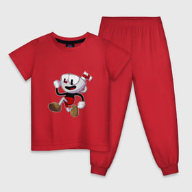 Детская пижама хлопок с принтом Cuphead в Петрозаводске, 100% хлопок |  брюки и футболка прямого кроя, без карманов, на брюках мягкая резинка на поясе и по низу штанин
 | cuphead