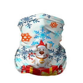 Бандана-труба 3D с принтом Новогодний щенок! в Петрозаводске, 100% полиэстер, ткань с особыми свойствами — Activecool | плотность 150‒180 г/м2; хорошо тянется, но сохраняет форму | 