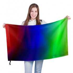 Флаг 3D с принтом Цветной градиент в Петрозаводске, 100% полиэстер | плотность ткани — 95 г/м2, размер — 67 х 109 см. Принт наносится с одной стороны | абстракция | градиент | зеленый | модные | розовый | синий | цвет | цветные | яркие