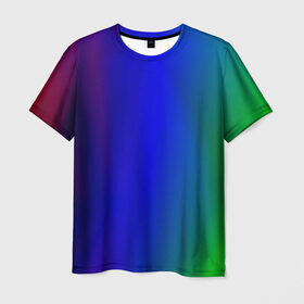 Мужская футболка 3D с принтом Цветной градиент в Петрозаводске, 100% полиэфир | прямой крой, круглый вырез горловины, длина до линии бедер | абстракция | градиент | зеленый | модные | розовый | синий | цвет | цветные | яркие