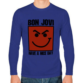 Мужской лонгслив хлопок с принтом Bon Jovi, have a nice day в Петрозаводске, 100% хлопок |  | bon jovi | бон | бон джови | глэм | группа | джови | джон | метал | рок | хард