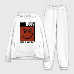 Женский костюм хлопок Oversize с принтом Bon Jovi, have a nice day в Петрозаводске,  |  | Тематика изображения на принте: bon jovi | бон | бон джови | глэм | группа | джови | джон | метал | рок | хард