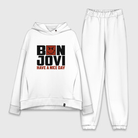 Женский костюм хлопок Oversize с принтом Bon Jovi, have a nice day в Петрозаводске,  |  | bon jovi | бон | бон джови | глэм | группа | джови | джон | метал | рок | хард