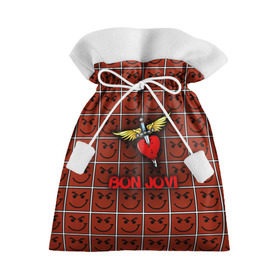 Подарочный 3D мешок с принтом Смайлы Bon Jovi в Петрозаводске, 100% полиэстер | Размер: 29*39 см | Тематика изображения на принте: bon jovi | бон | бон джови | глэм | группа | джови | джон | рок | хард