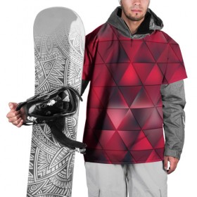 Накидка на куртку 3D с принтом Dark Red в Петрозаводске, 100% полиэстер |  | red | геометрия | красный | треугольник