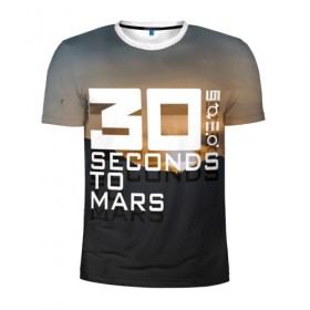 Мужская футболка 3D спортивная с принтом 30 StM 2 в Петрозаводске, 100% полиэстер с улучшенными характеристиками | приталенный силуэт, круглая горловина, широкие плечи, сужается к линии бедра | Тематика изображения на принте: 30 seconds to mars