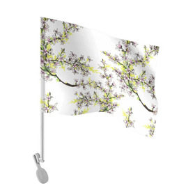 Флаг для автомобиля с принтом Сакура в Петрозаводске, 100% полиэстер | Размер: 30*21 см | арт | краска | прикольные | сакура | тропики | цветные | цветок | цветы | япония