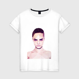 Женская футболка хлопок с принтом Кара Делевинь 6 в Петрозаводске, 100% хлопок | прямой крой, круглый вырез горловины, длина до линии бедер, слегка спущенное плечо | 