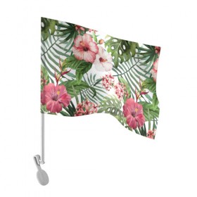 Флаг для автомобиля с принтом Таинственный остров в Петрозаводске, 100% полиэстер | Размер: 30*21 см | vppdgryphon | арт | краска | остров | тропики | цветные | цветок | цветы