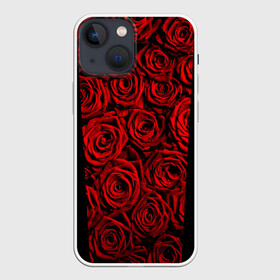 Чехол для iPhone 13 mini с принтом RED ROSES   КРАСНЫЕ РОЗЫ в Петрозаводске,  |  | Тематика изображения на принте: букет | красный | лепестки | модные | полосы | природа | растения | розочки | розы | сад | тренды | цвет | цветы | черный