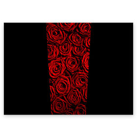 Поздравительная открытка с принтом Унисекс / Красные розы в Петрозаводске, 100% бумага | плотность бумаги 280 г/м2, матовая, на обратной стороне линовка и место для марки
 | букет | красный | лепестки | модные | полосы | природа | растения | розочки | розы | сад | тренды | цвет | цветы | черный