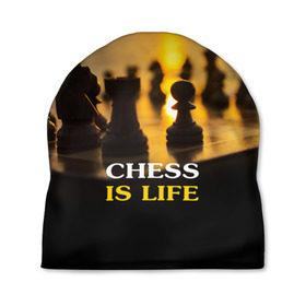 Шапка 3D с принтом Шахматы - это жизнь в Петрозаводске, 100% полиэстер | универсальный размер, печать по всей поверхности изделия | chess | game | sport | гроссмейстер | закат | игра | интеллект | солнце | спорт | фигура | шахматист | шахматы