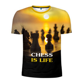 Мужская футболка 3D спортивная с принтом Шахматы - это жизнь в Петрозаводске, 100% полиэстер с улучшенными характеристиками | приталенный силуэт, круглая горловина, широкие плечи, сужается к линии бедра | chess | game | sport | гроссмейстер | закат | игра | интеллект | солнце | спорт | фигура | шахматист | шахматы